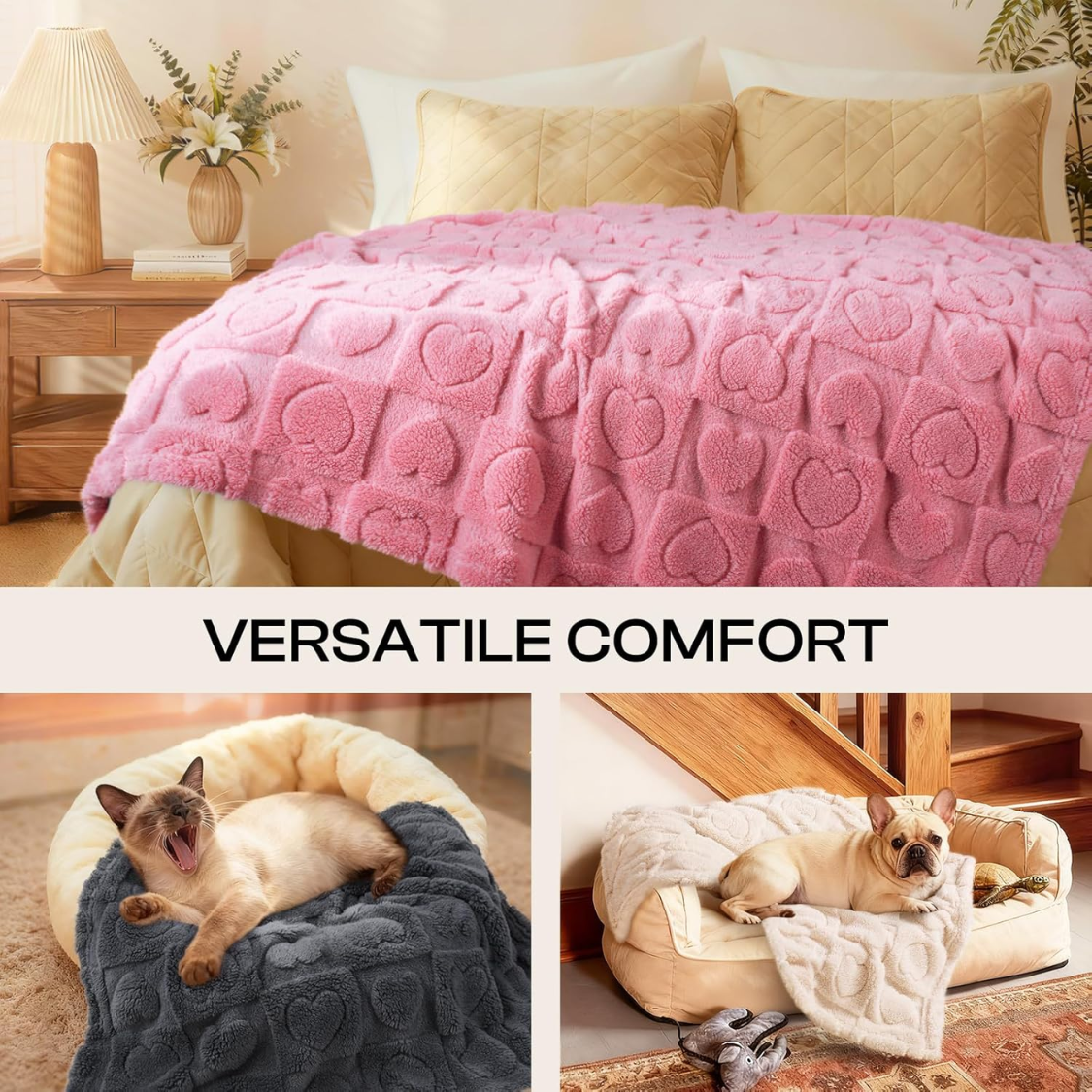 Washable Small Dog Blanket with Premium Fleece - Soft Cozy Pet Bed Cover