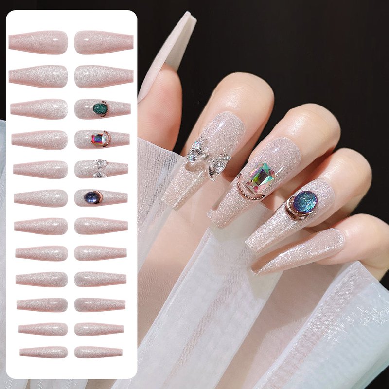 Fake Nail Patches with Jelly Glue - 24 Pieces