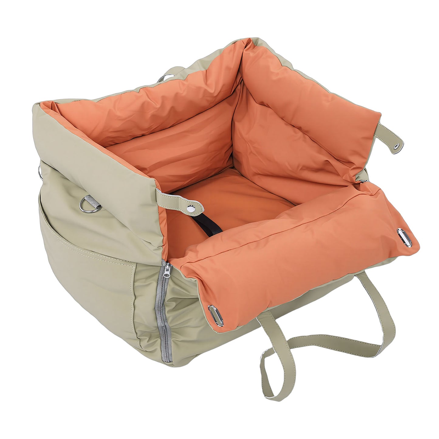 Portable Car Pet Bed for Dogs and Cats - Washable Travel Dog & Cat Seat with Harness