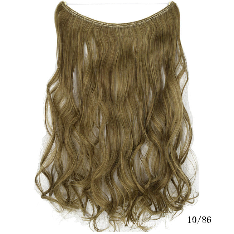 Seamless Hair Extension Wig Set for Women - High-Temperature Fiber, Multiple Colors