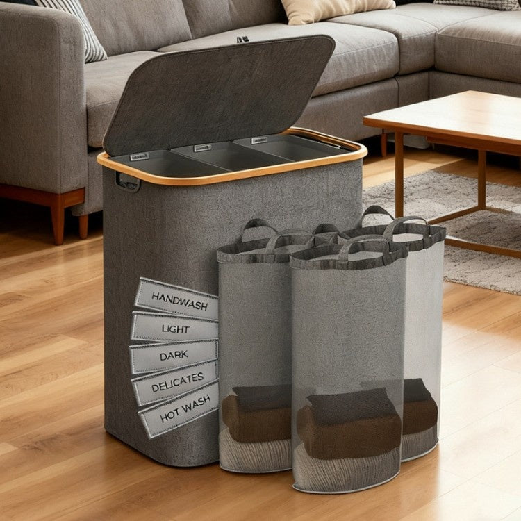 Foldable Waterproof Laundry Basket with Dustproof Design - Modern Home Storage
