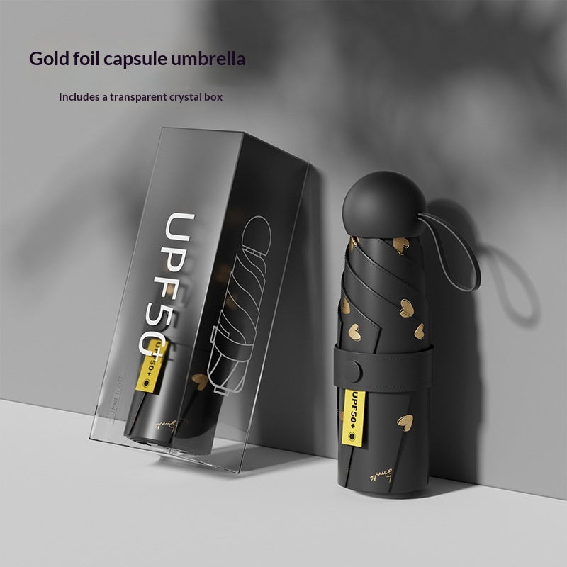 UV-Protective Dual-Use Portable Folding Umbrella with Storage Box