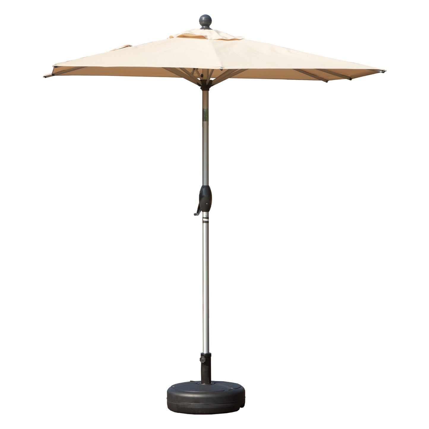 Rectangle Patio Umbrella With Crank Lift And Tilt Function, Beige