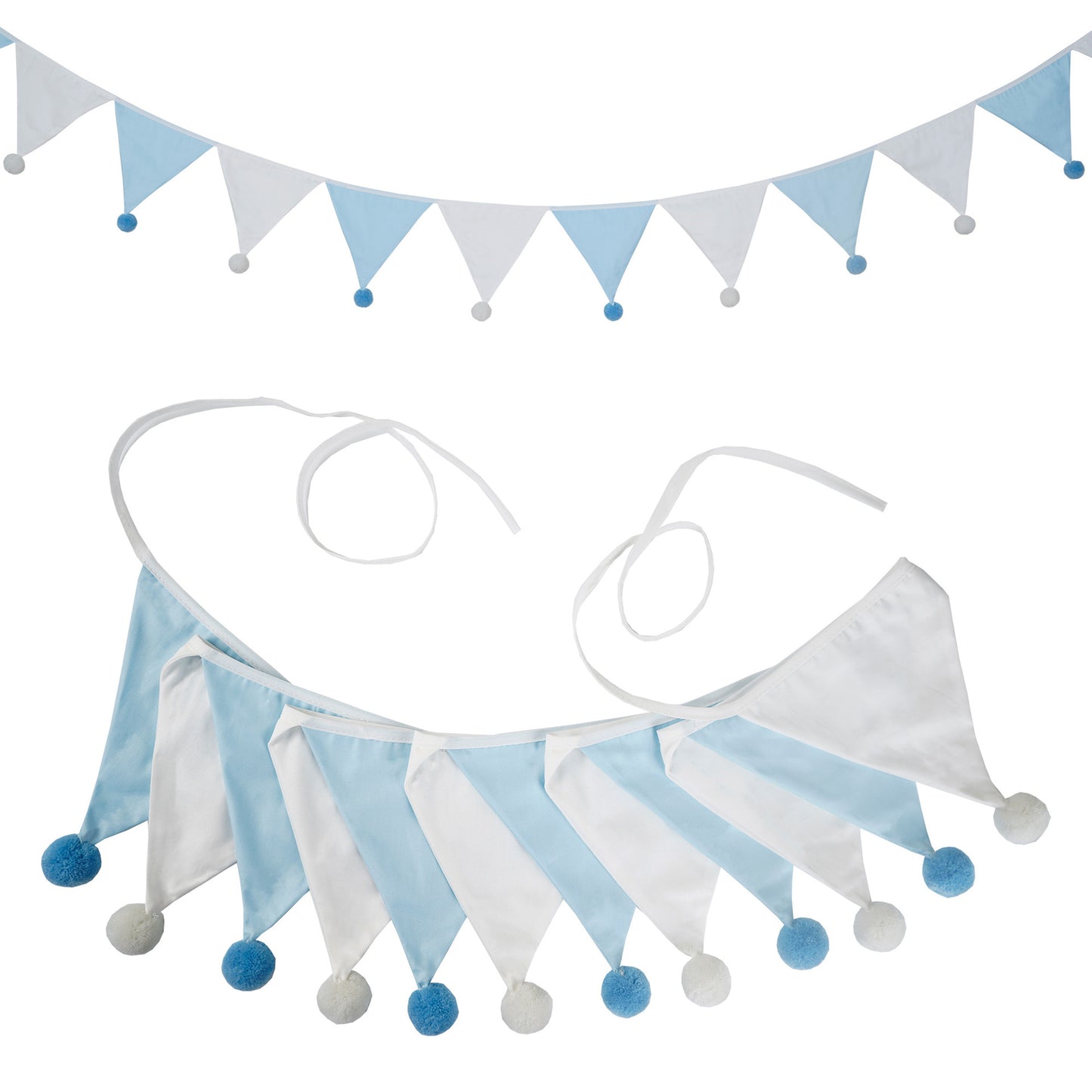 Cotton Wool Ball Triangle Flags Set for Home & Party Decor - 3.2m Length