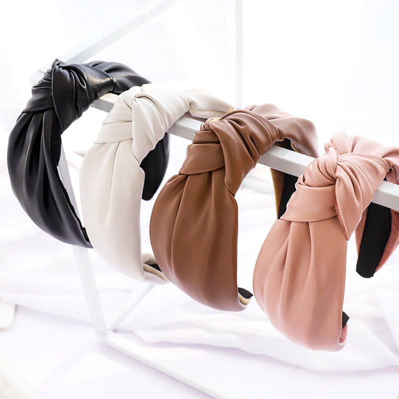 Leather Hair Clip Headband for Women
