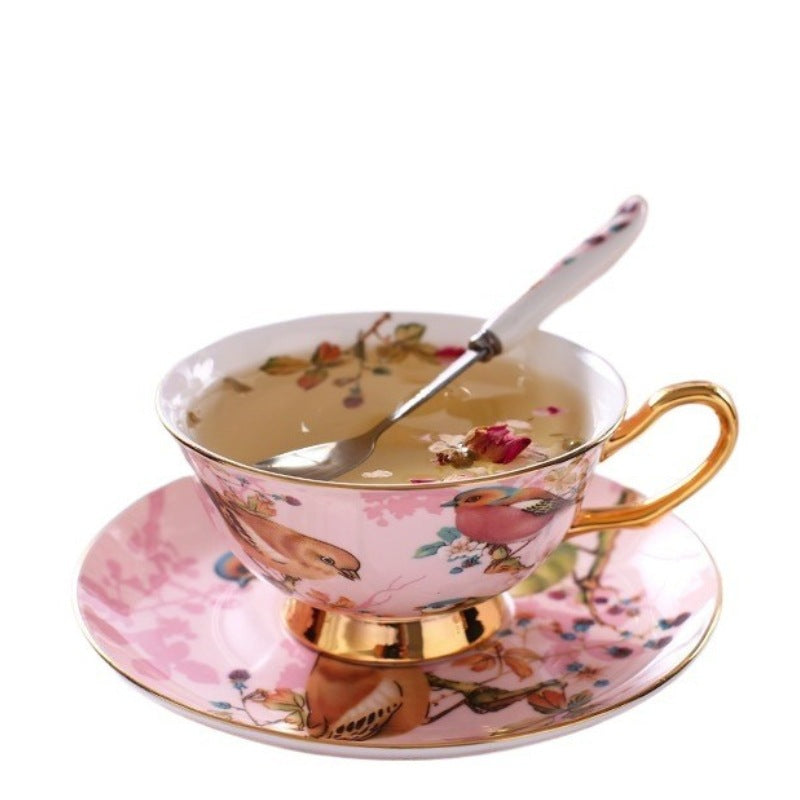 European-Style Ceramic Coffee Cup and Saucer Set - Chic Tea Drinkware