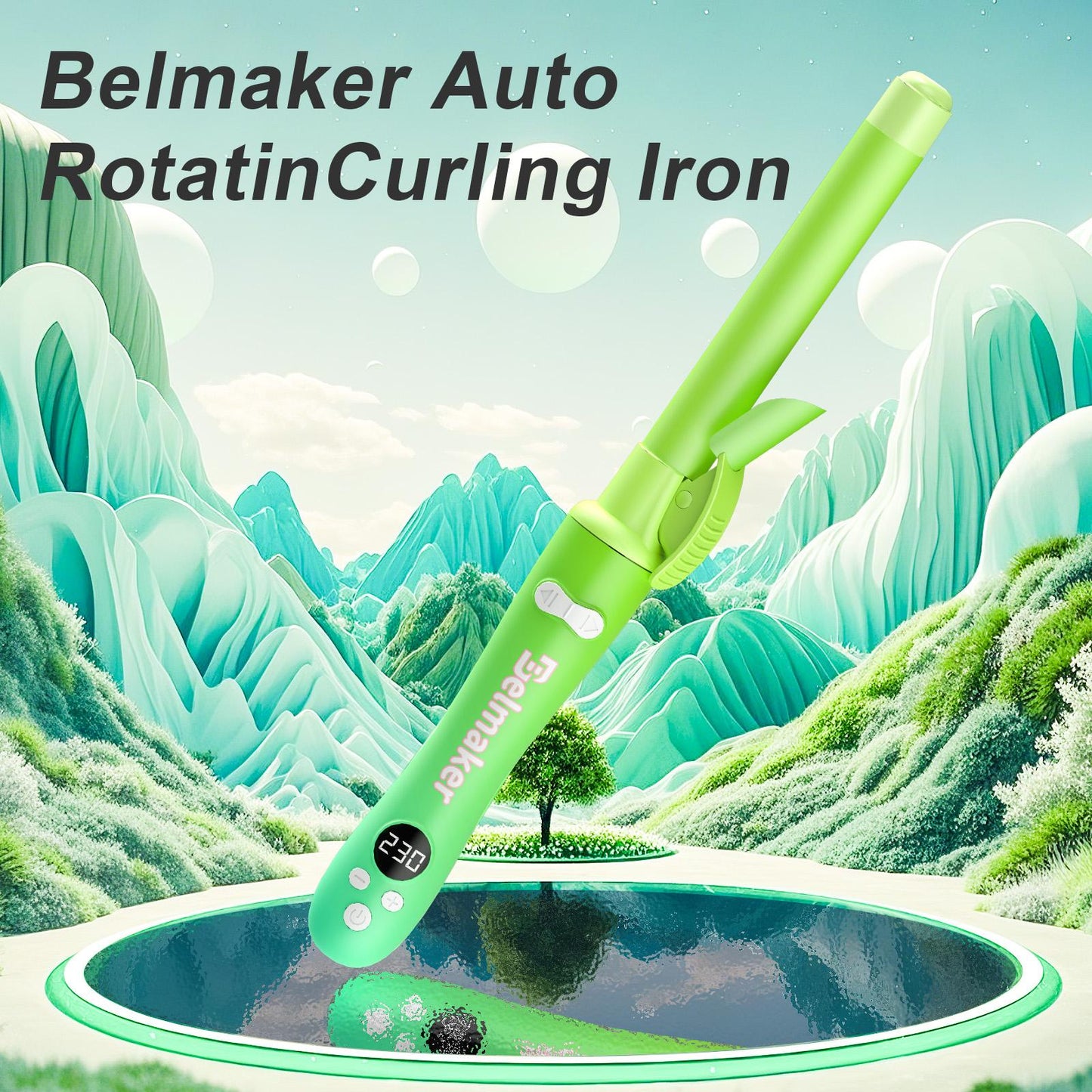 Rotating Ceramic Curling Iron - 1-Inch Barrel with Auto Shut-Off