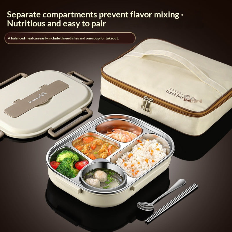 Insulated Bento Lunch Box with 5 Compartments - Airtight Food Container