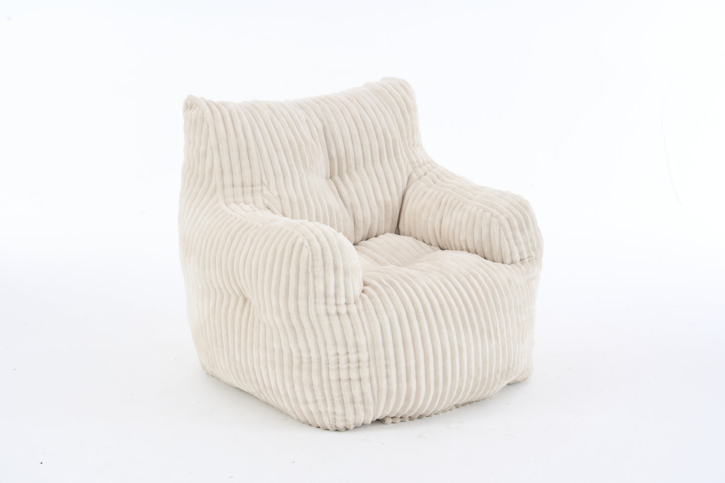 Soft Corduroy Bean Bag Chair with Memory Foam - Beige