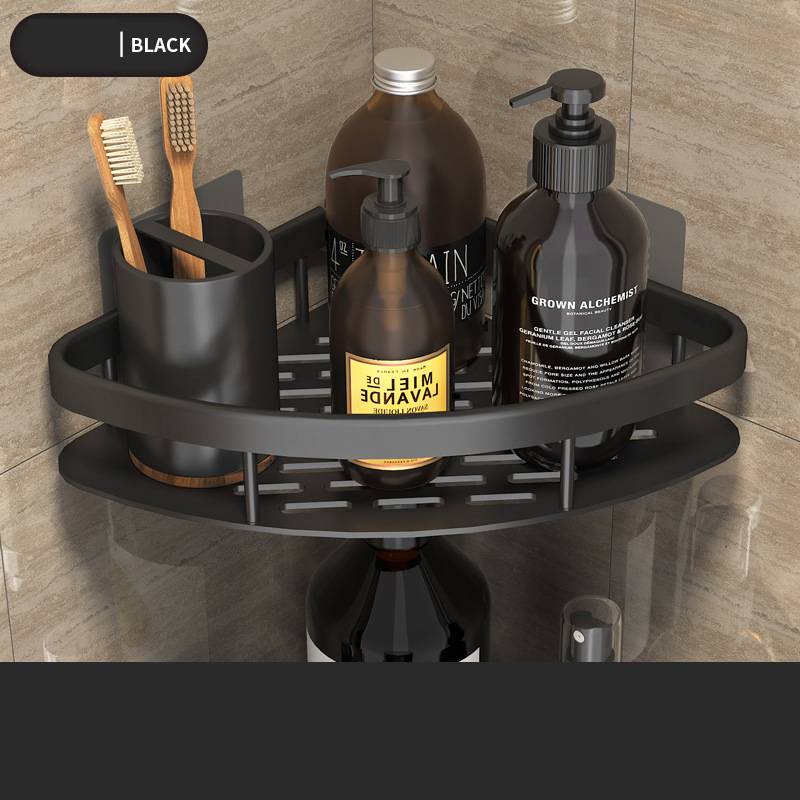 Aluminum Wall Shelf Bathroom & Kitchen Dual-Use Rectangular Storage Rack