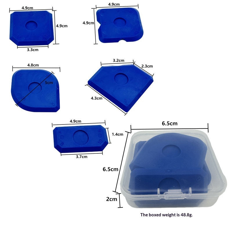 5-Piece Silicone Caulking Tool Set for Kitchen & Bathroom Sealing