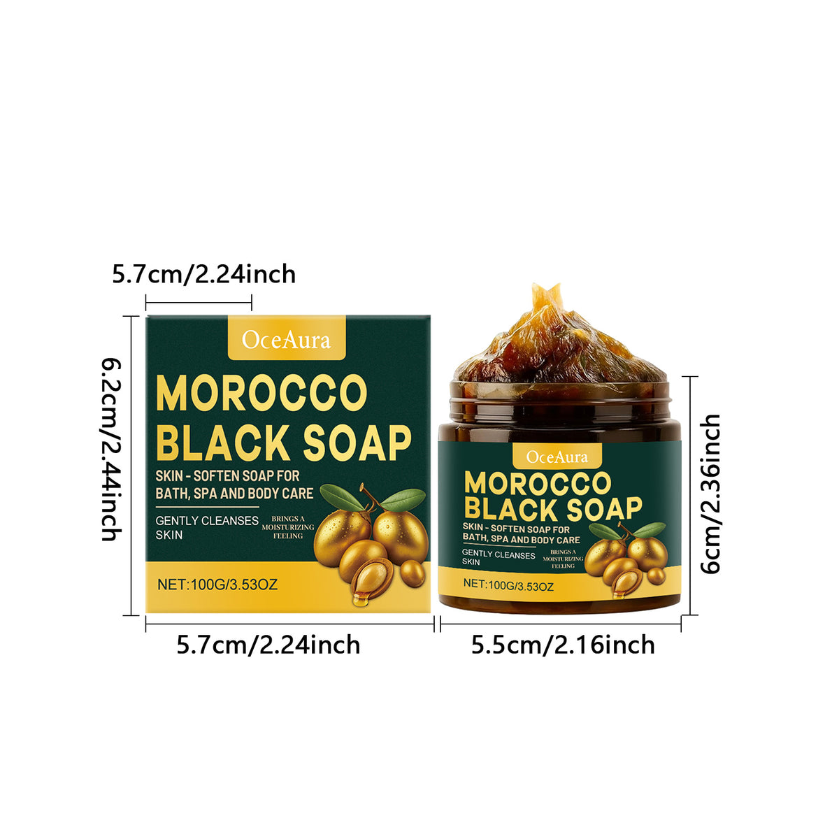 Black Soap Bath Bar 100g - Gentle Moisturizing Body Cleansing