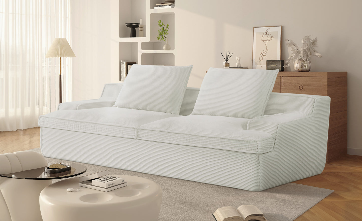 Nimbus Oversized Full Foam 4 Seater Couch For Living Room Upholstered
