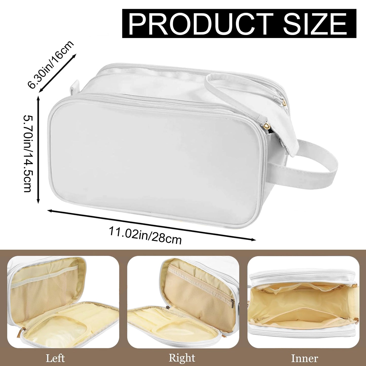 Travel Toiletry Bag For Women Men, Large Organizer Makeup Bag,
