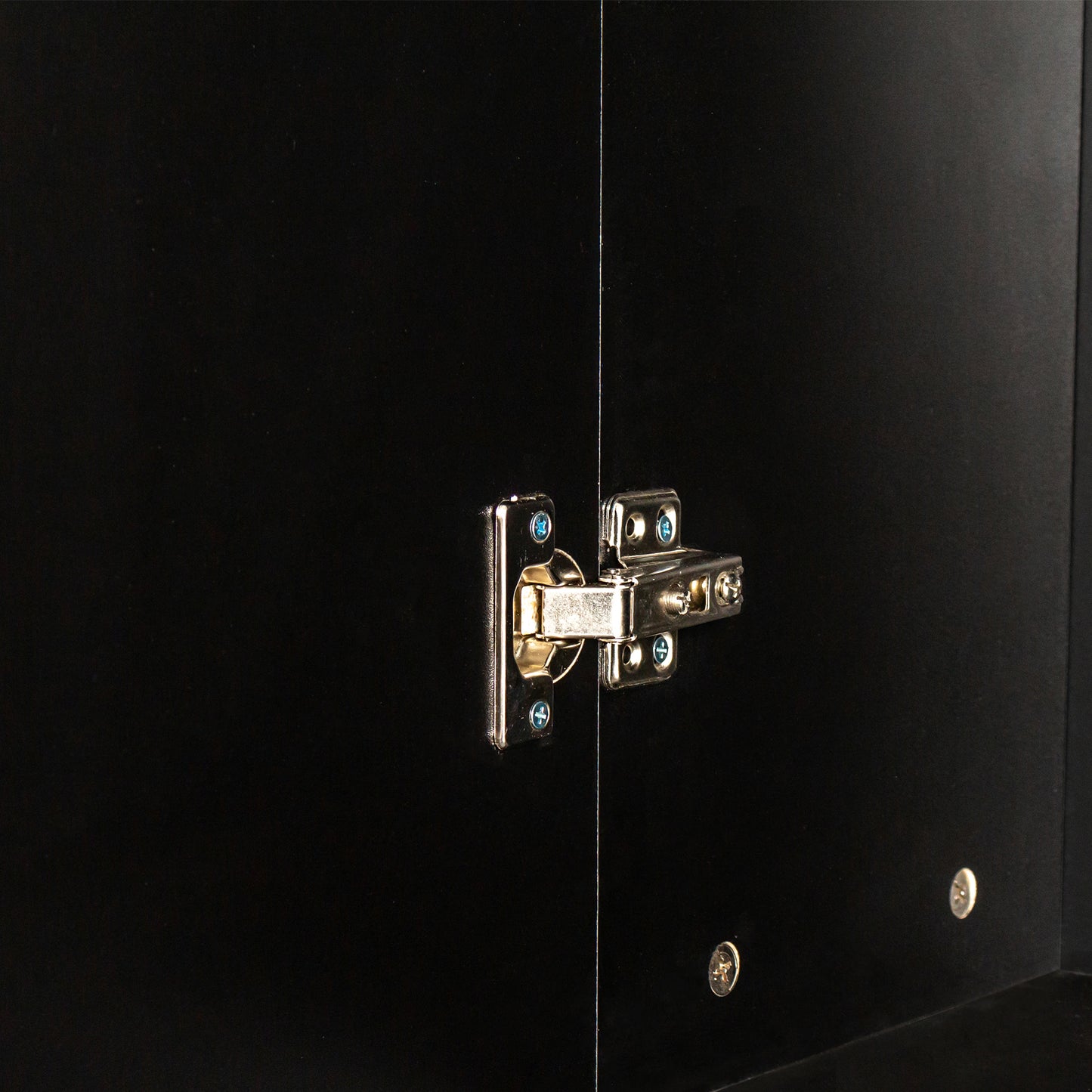 Freestanding Storage Cabinet with Adjustable Shelves - Black