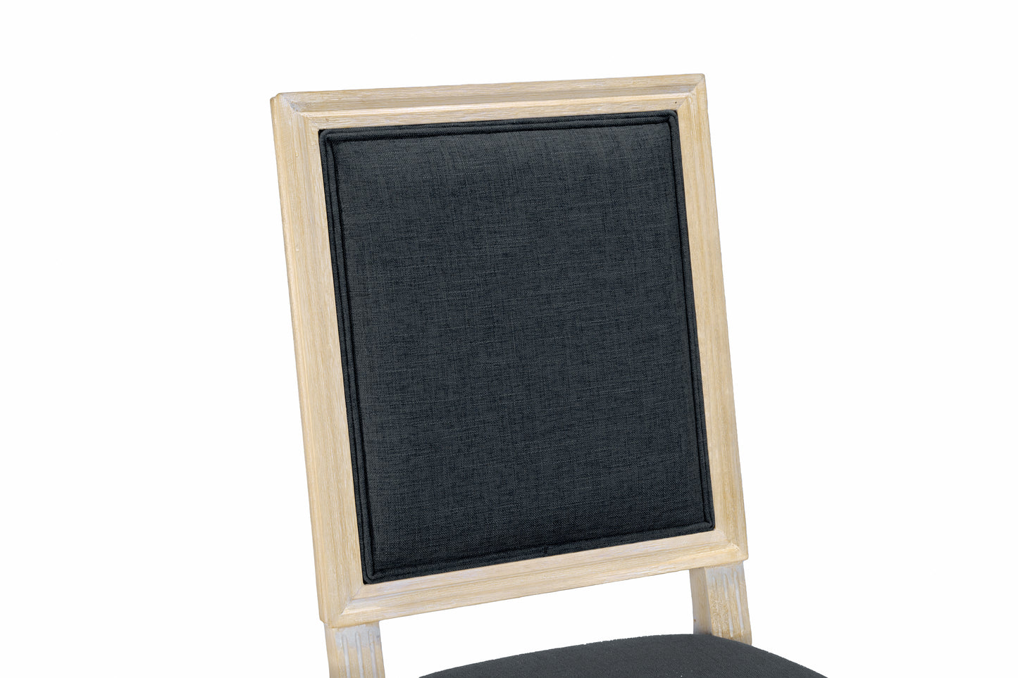 French Country Dining Chairs Set of 2 - Upholstered Grey