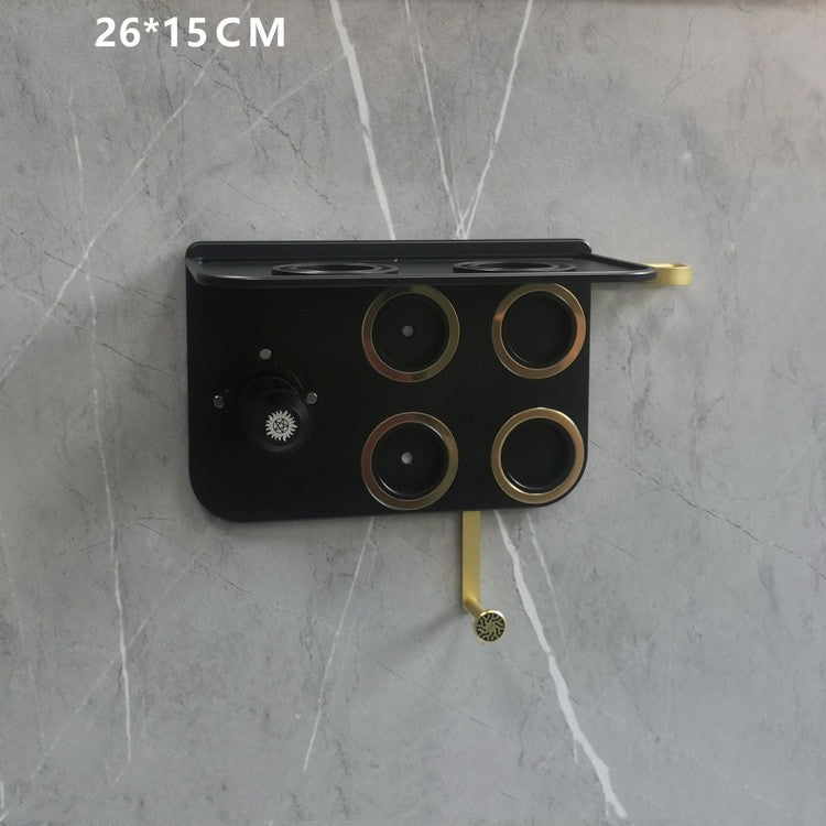 Hole-Free Hair Dryer Rack - Bathroom Wall Mount Storage Organizer