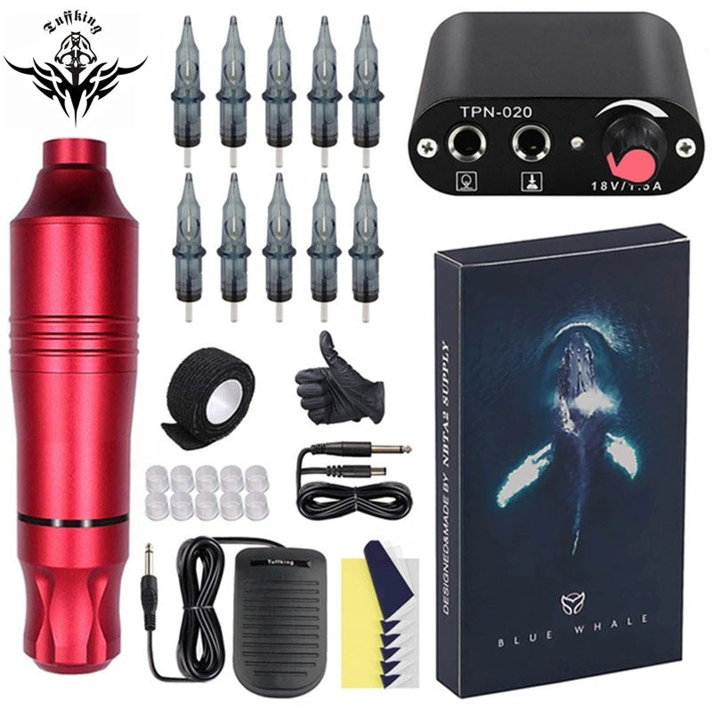 Mini Tattoo Pen Machine Kit with Power Supply
