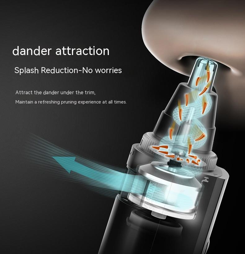 Electric Nose Hair Trimmer for Men - Portable Battery Operated - Black