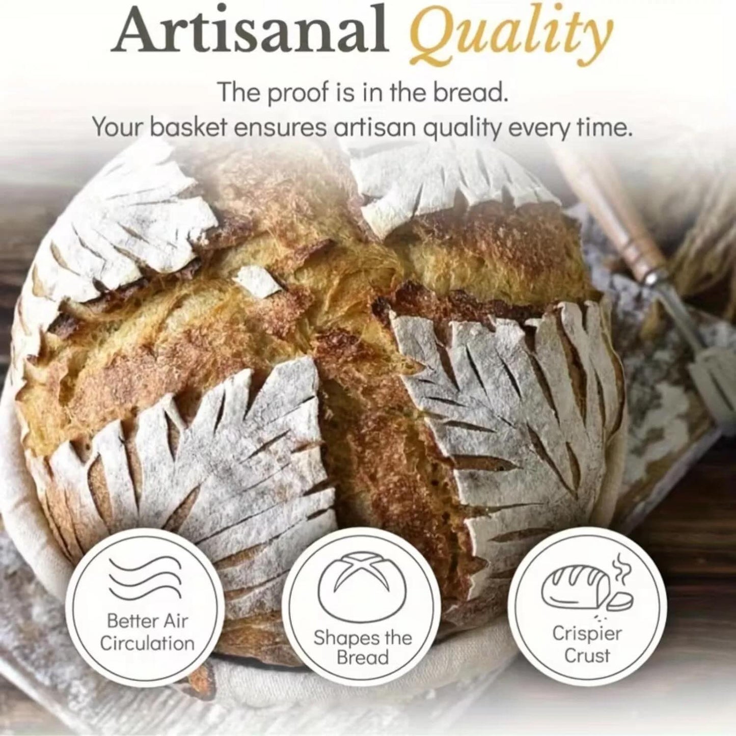 Bread Proofing Basket, Sourdough Baking Supplies, Round 9-inch