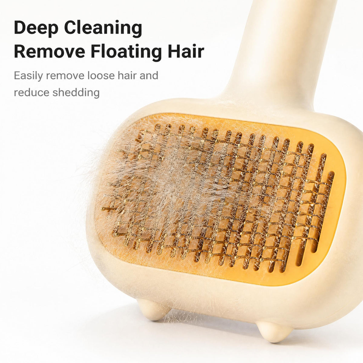Self-Cleaning Pet Grooming Brush for Cats and Dogs - Deshedding Comb with Non-Slip Handle
