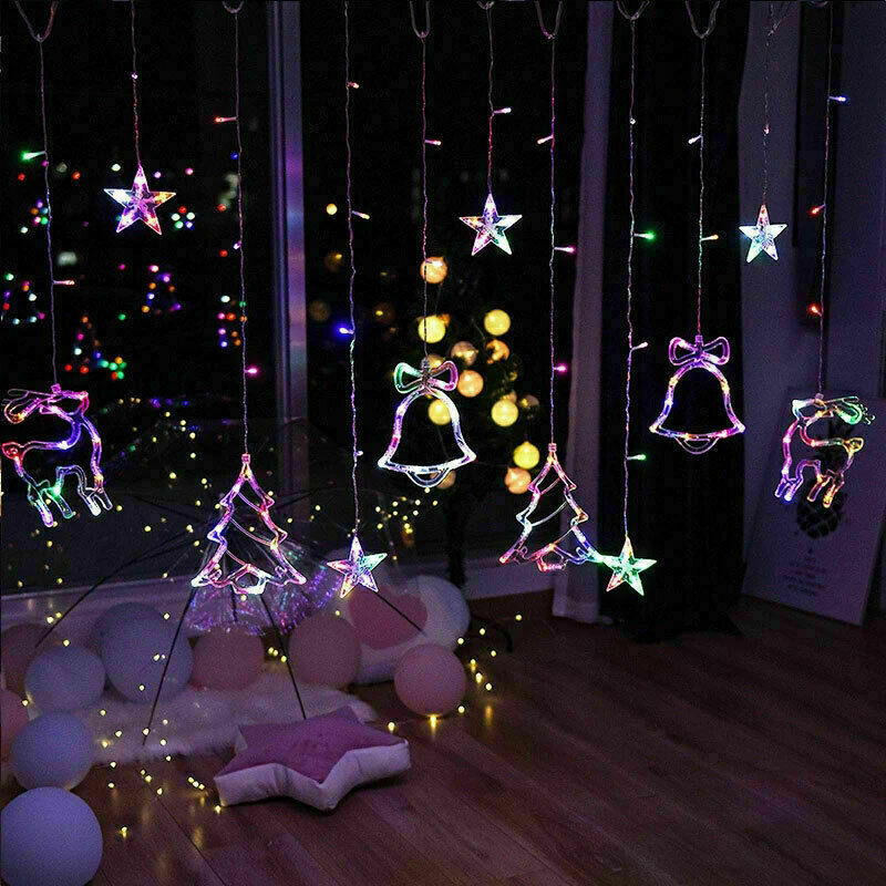 LED Fairy String Curtain Lights - Warm White & Colorful