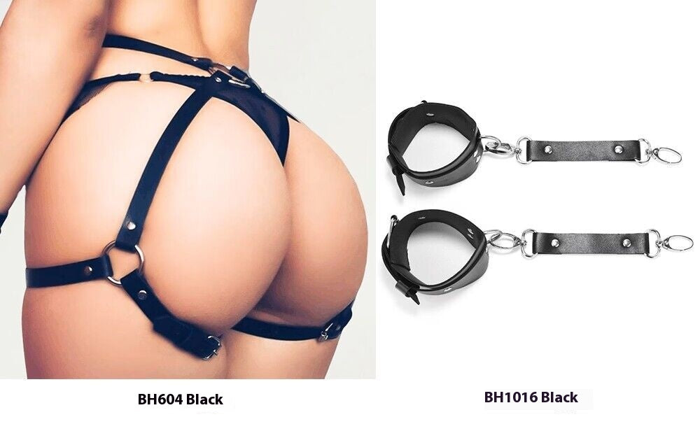 Bondage Waist Belt with Handcuffs for Adult Bondage Games - Multiple Colors
