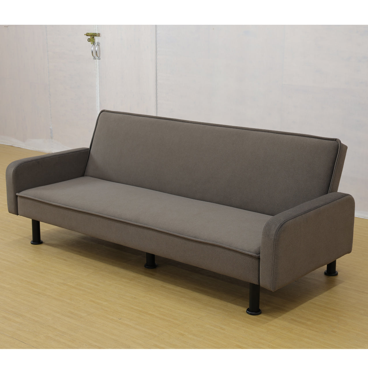 Flannel Sofabed for Living Room - Adjustable Brown Couch