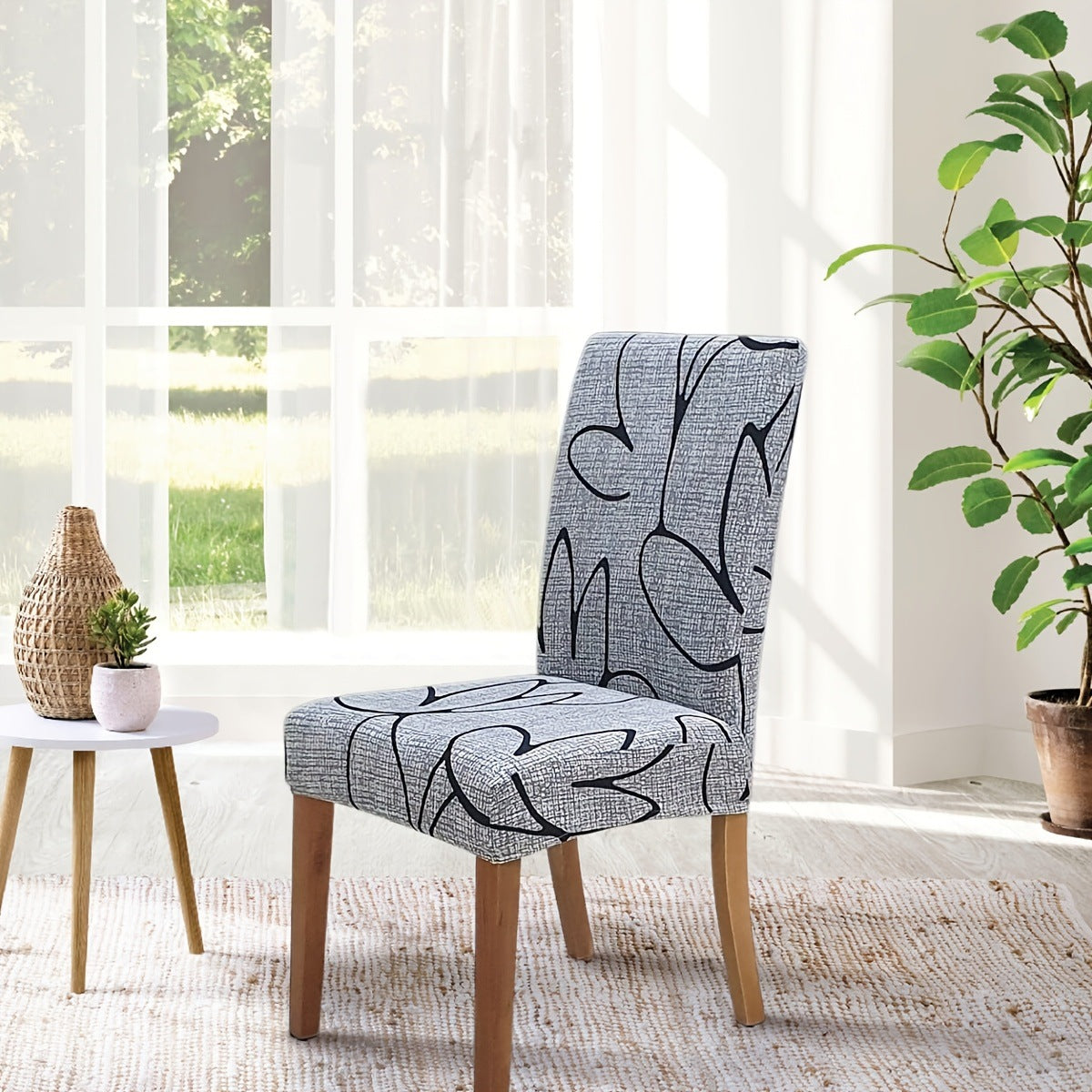 Elastic Chair Cover - Printed Stretch Home Office Chair Protector