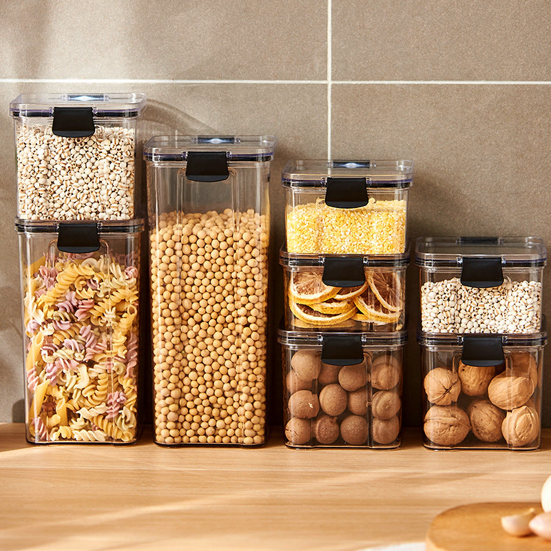 Food Grade Plastic Grain Storage Canisters with Sealed Lid - Stackable Food Containers