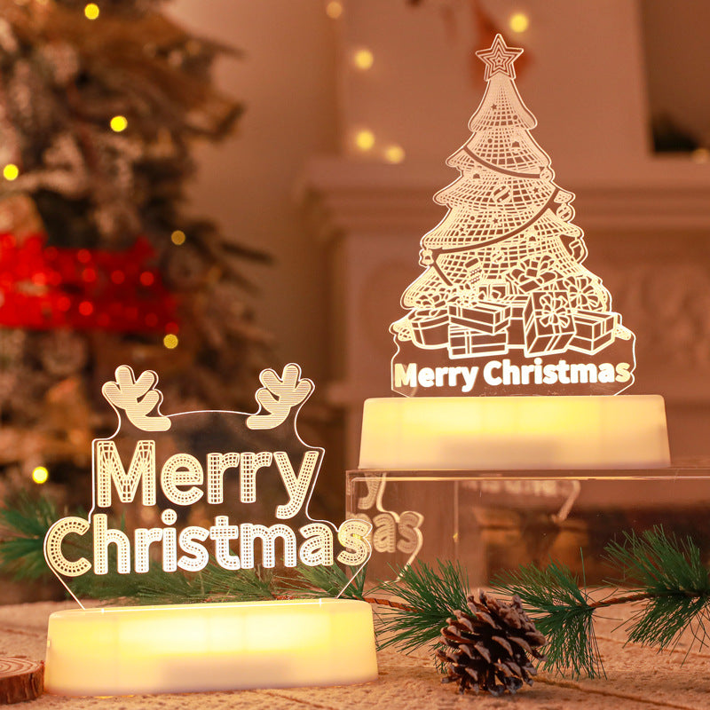 Acrylic LED Night Light - 3D Christmas Decoration Lamp