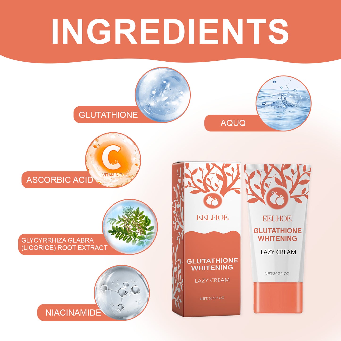 Firming Facial Cream with Glutathione & Vitamin C for Anti-Aging Skin Care