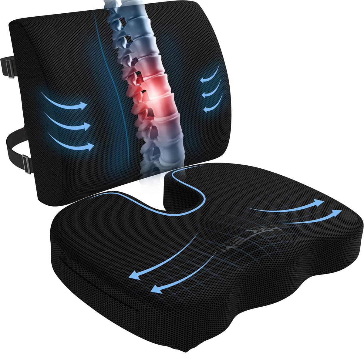 Ergonomic Office Chair Cushion Hip Support Memory Foam Seat Pad