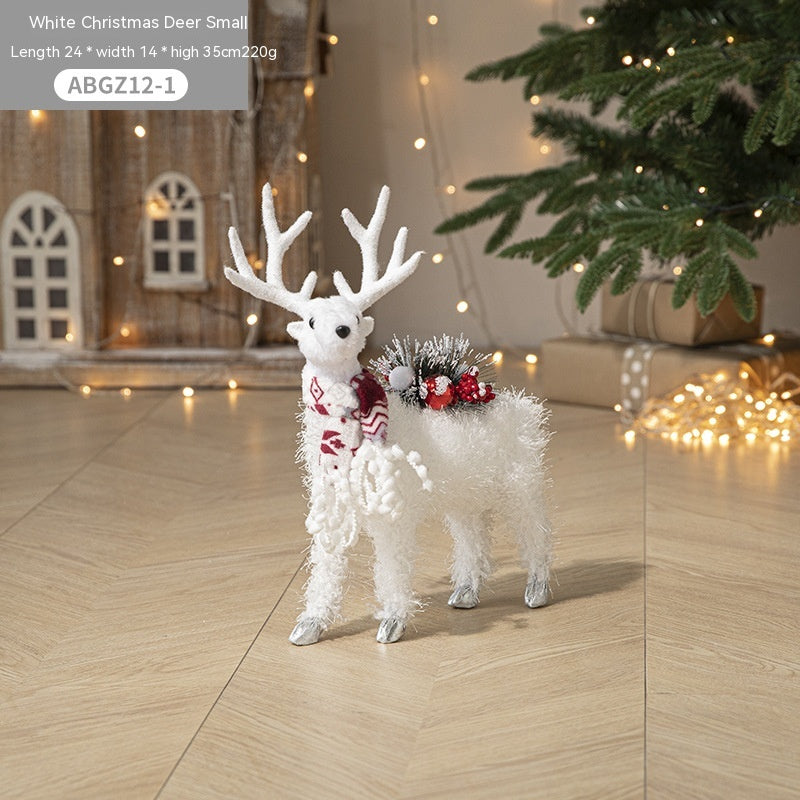 Christmas Elk Doll Decoration Set - Plush Deer Ornaments for Holiday Home Decor