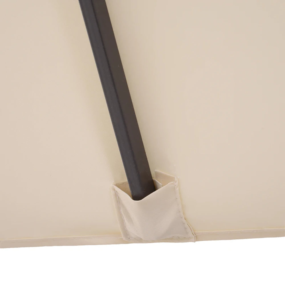 15ft Double-Sided Patio Umbrella with Crank - Cream White