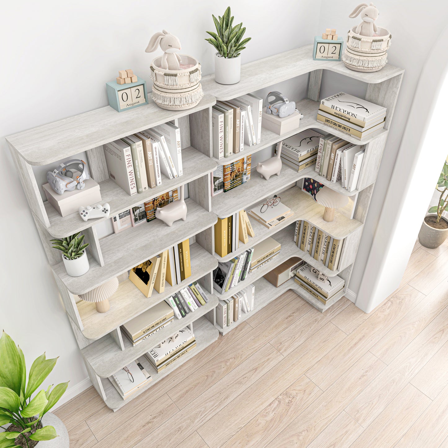 90 Cm Space Saving Corner Bookshelf 80 Bookcase Extendable Free
