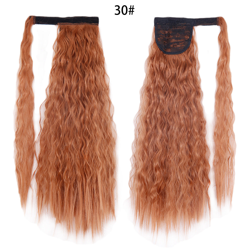 Water Wave Ponytail Wig with Velcro Band High Temperature Synthetic Hair