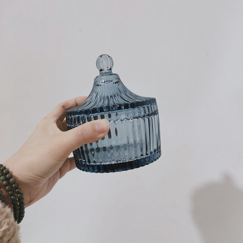 Retro Glass Storage Jar for Sugar, Cotton Swabs & Kitchen Organization