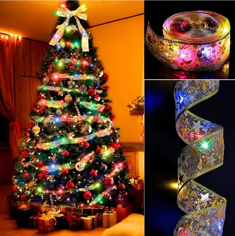 Christmas Tree Ribbon Lights - 32 Feet of LED Decorative Ribbons