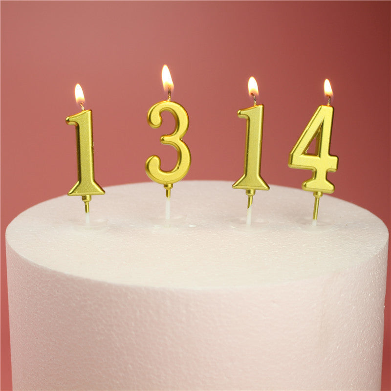 Digital Number Cake Candles Set for Birthday Baking Decoration - 50pcs