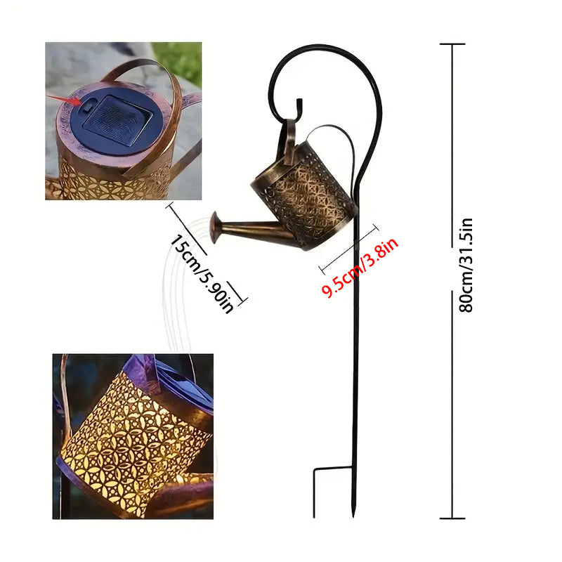 Solar Watering Can Garden Lights - Outdoor Pathway Lawn Decor, 2-Pack