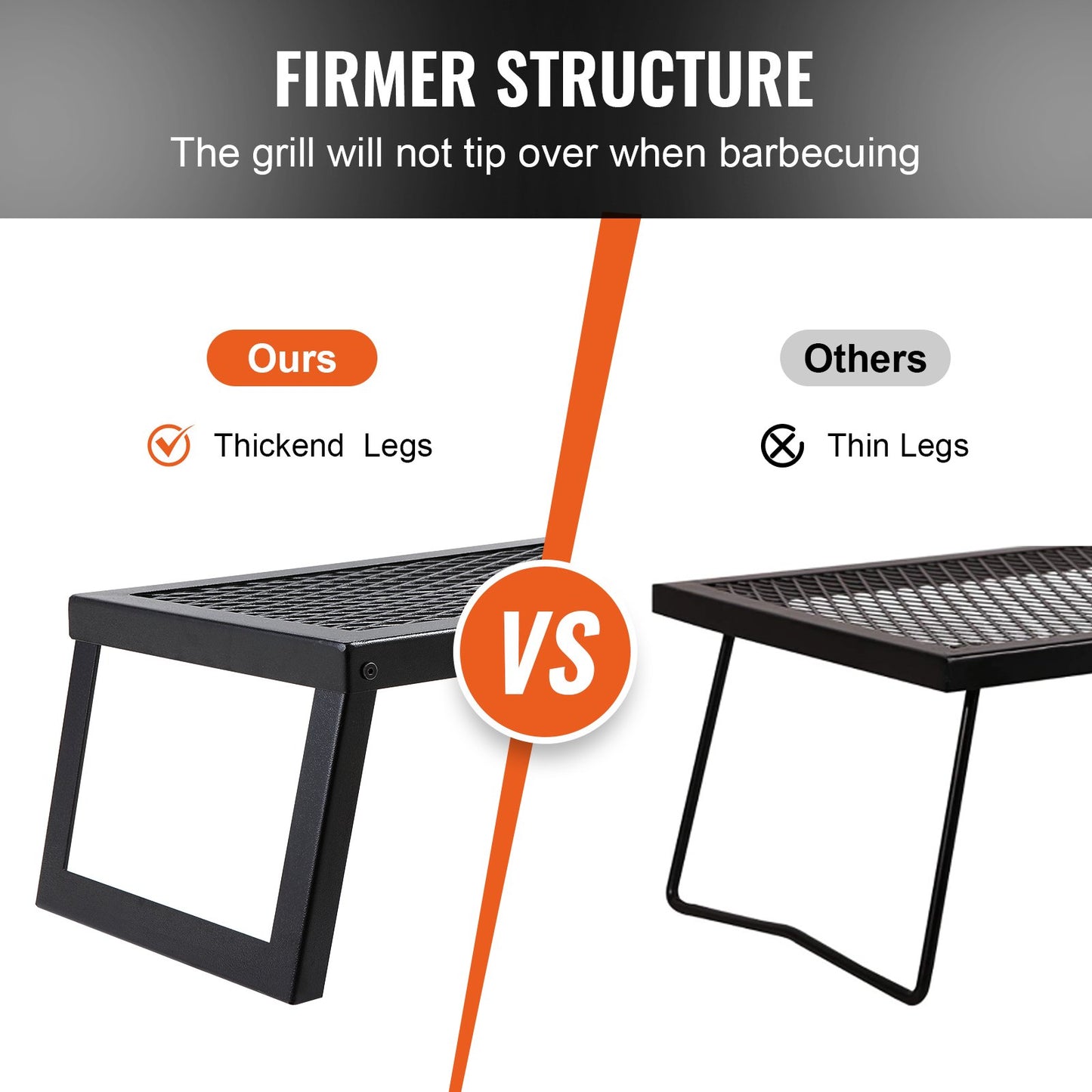 Portable Folding Campfire Grill - Heavy Duty Steel Grate