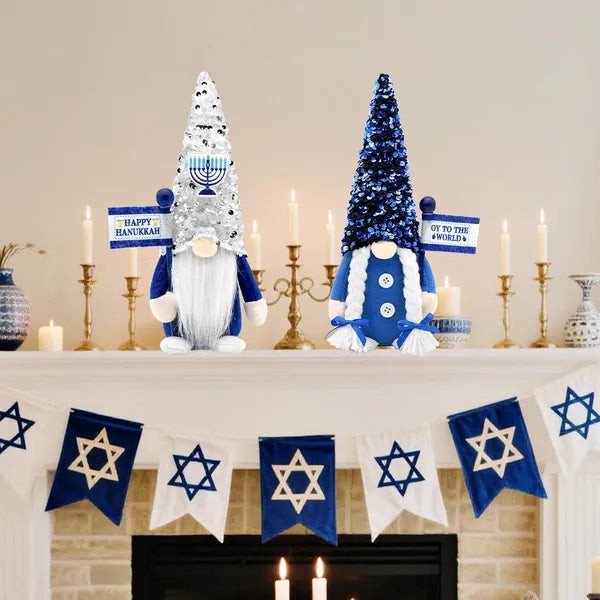 Hanukkah Gnomes Plush Decorations - Blue Chanukah Ornaments