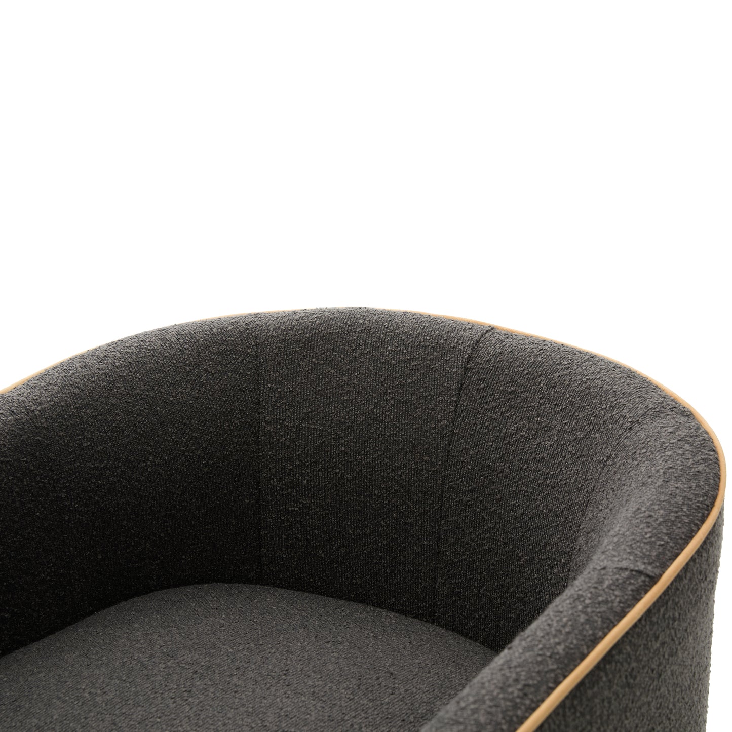 Swivel Accent Chair - Upholstered Barrel Club Chair in Dark Grey