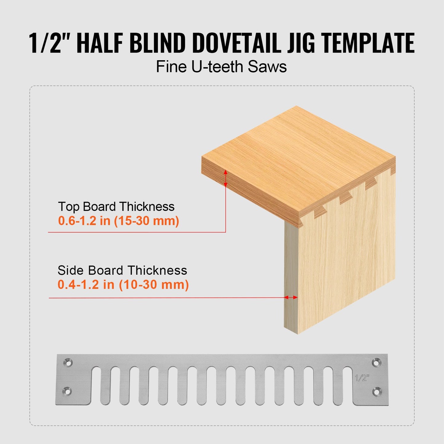 12-Inch Dovetail Jig with 4 Router Bits & Templates for Precise Woodworking