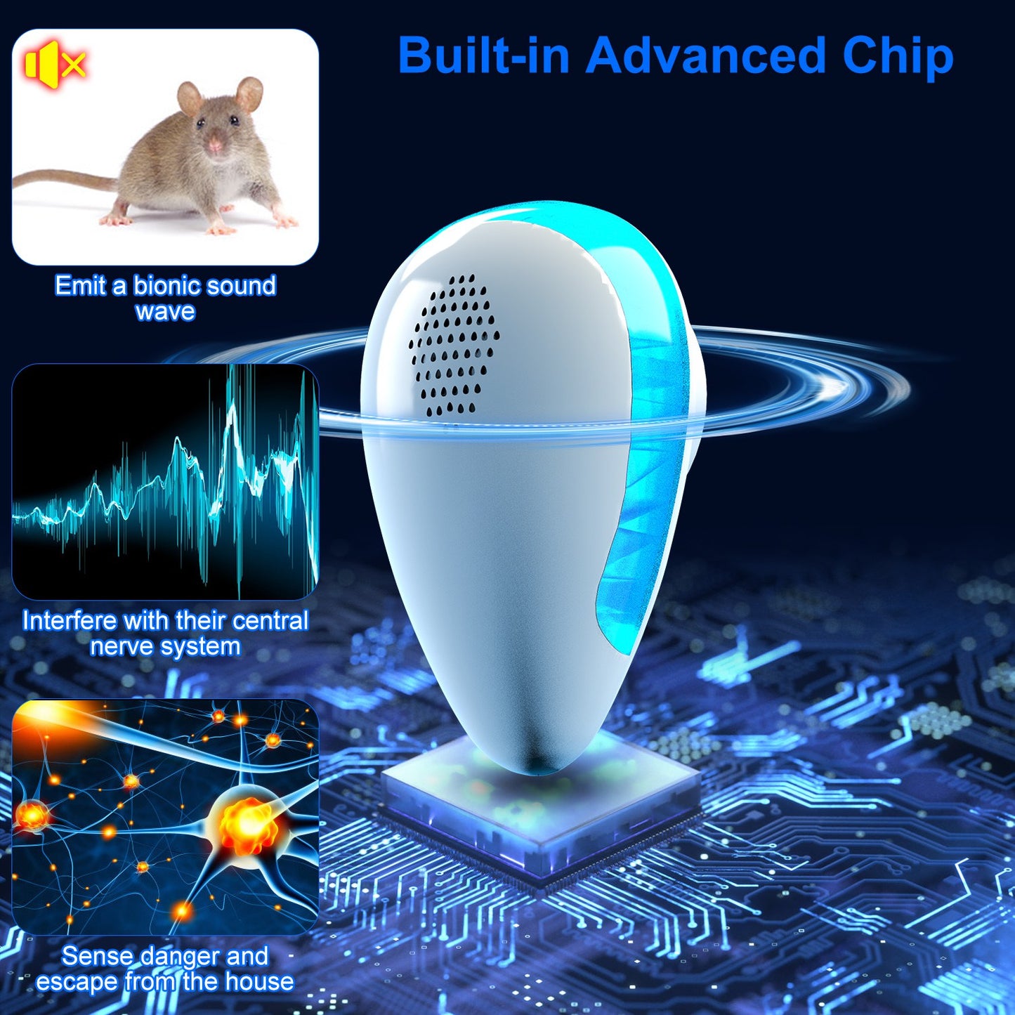 Ultrasonic Pest Repeller - 6 Pack Indoor Bug Control
