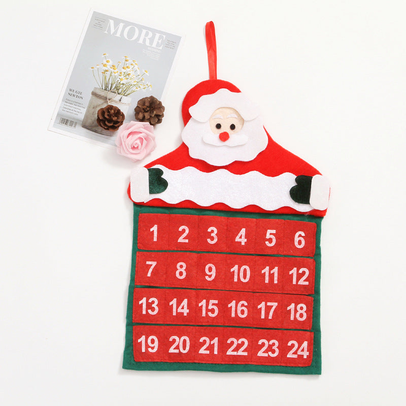 Velvet Christmas Calendar for Elderly | 30x40cm Wall Decor, Festive Gift