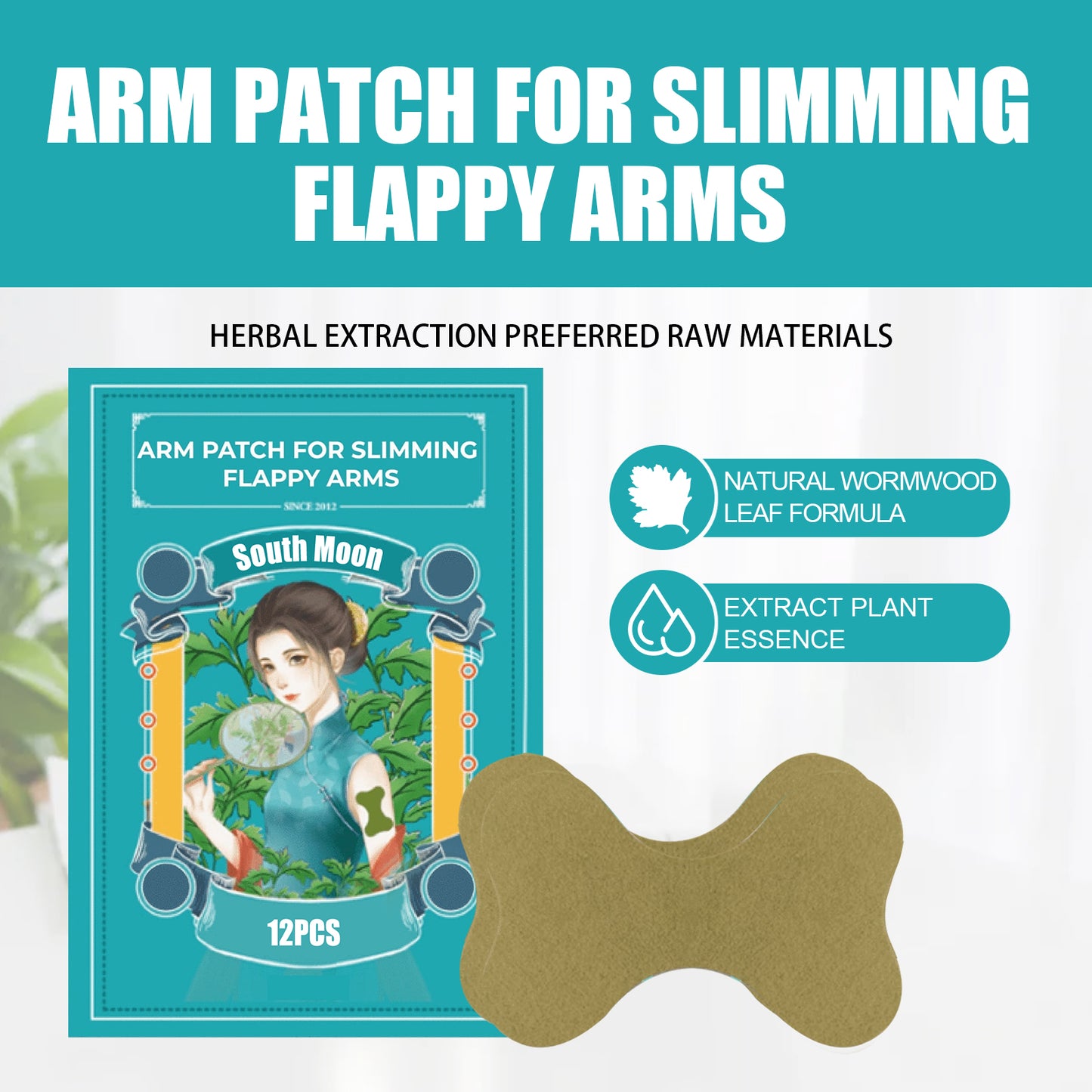Natural Herbal Mugwort Arm and Leg Patch - 12 Pack