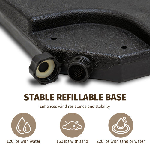 Heavy-Duty Offset Patio Umbrella Stand, Refillable Base With Water Or