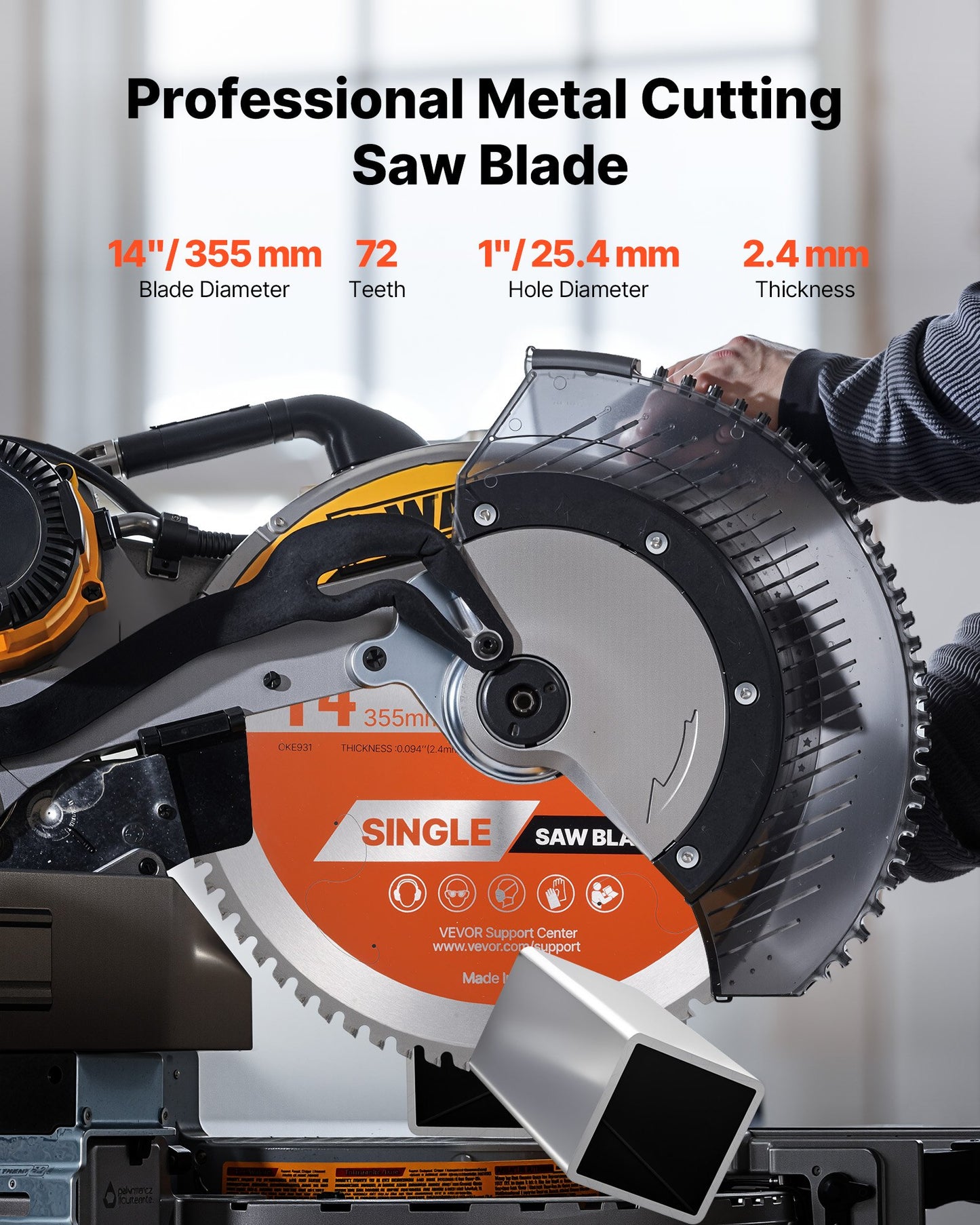 14 Inch Circular Saw Blade for Metal Cutting 72 Teeth High-Speed Power Tool Blade